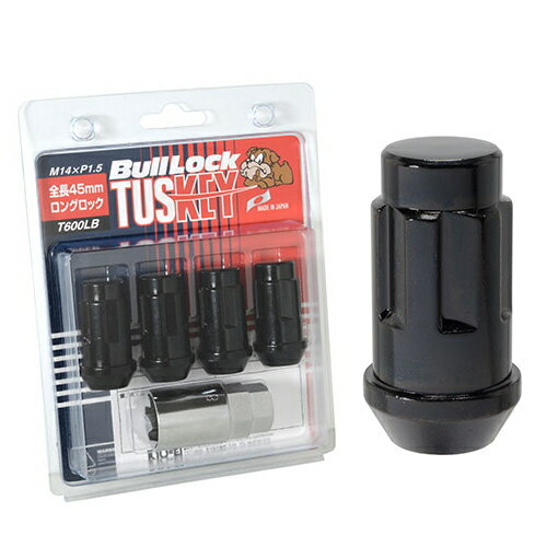 KYO-EI 協永産業 T600LB TUSKEYロックナット M14×P1.5 ブラック 60°テーパー座 全長45mm 4個入