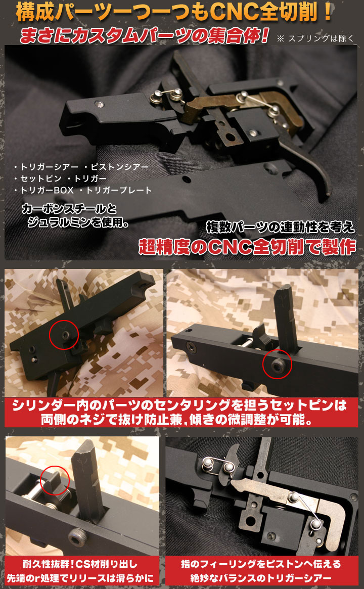 CQB楽天市場店のPDI製　マルイ VSR-10用 νトリガー + エンドSET新品｜アングル3