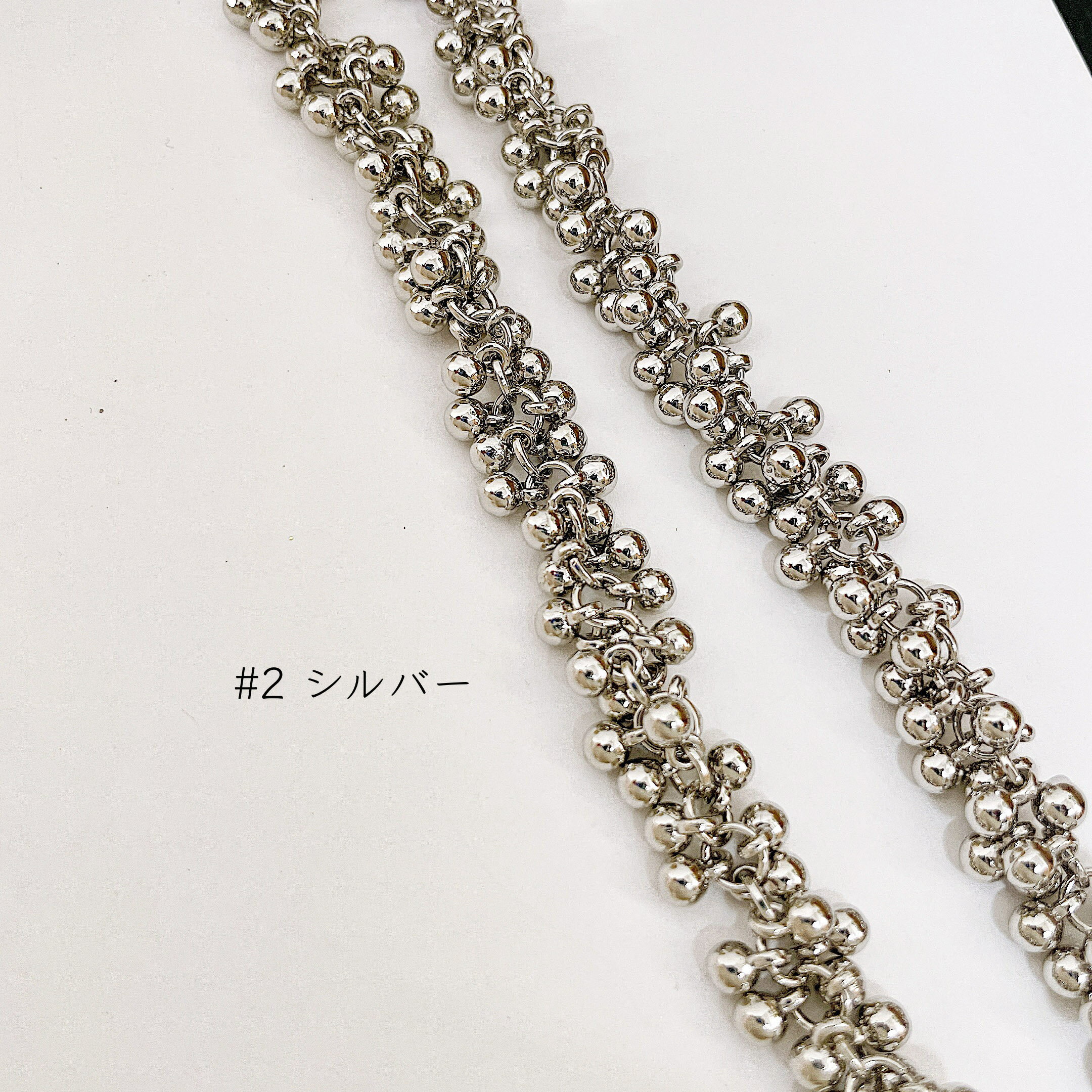 CCBボールチェーンデザインつぶつぶじゃらじゃらネックレスブレスレットアクセサリーパーツハンドメイド韓国【20cm入】
