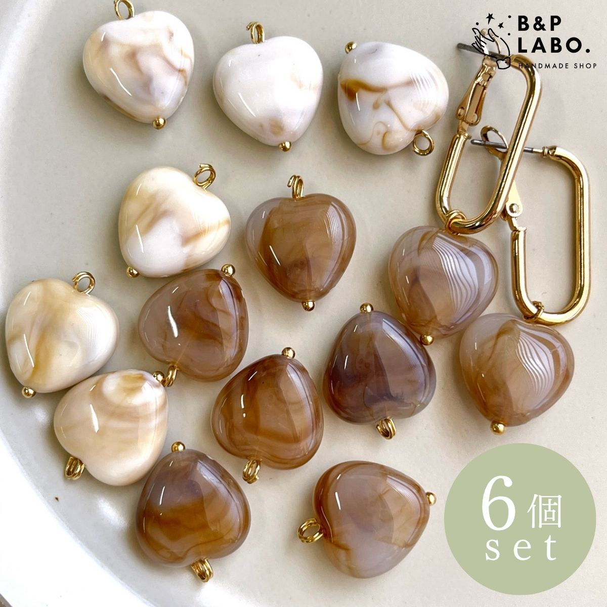 マーブルハートチャーム 【6個入】 ハートチャーム マーブルパーツ アクリルチャーム ハート型パーツ カン付きチャーム アクリル 手芸 手芸用品 クラフト おしゃれ 可愛い かわいい アクセサリーパーツ ハンドメイド ハンドメイドパーツ ハンドメイドアクセサリー パーツ