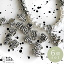 【1300円クーポン配布中】デザインロンデルビーズ 【6個入】 ロンデル カン付き ビーズ ビーズアクセサリー 天然石アクセサリー ブレスレット ネックレス 手...