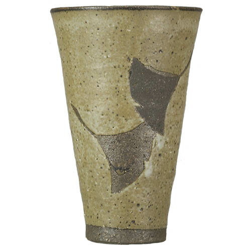 和食器 益子焼 スリム カップ 125cc 銀杏紋 灰釉(3)