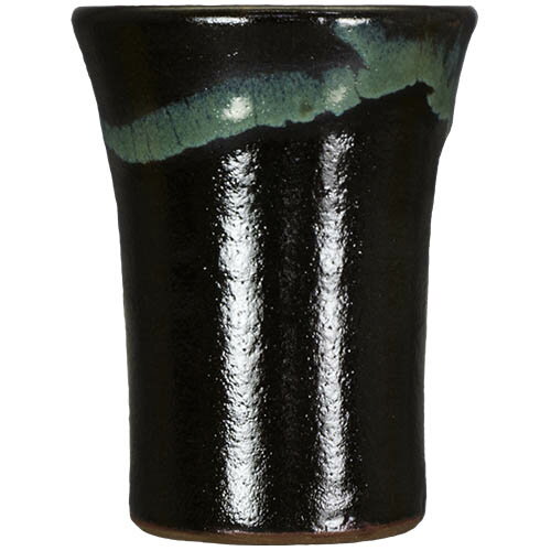 和食器 龍門司焼 フリー カップ 150cc 黒釉 青流