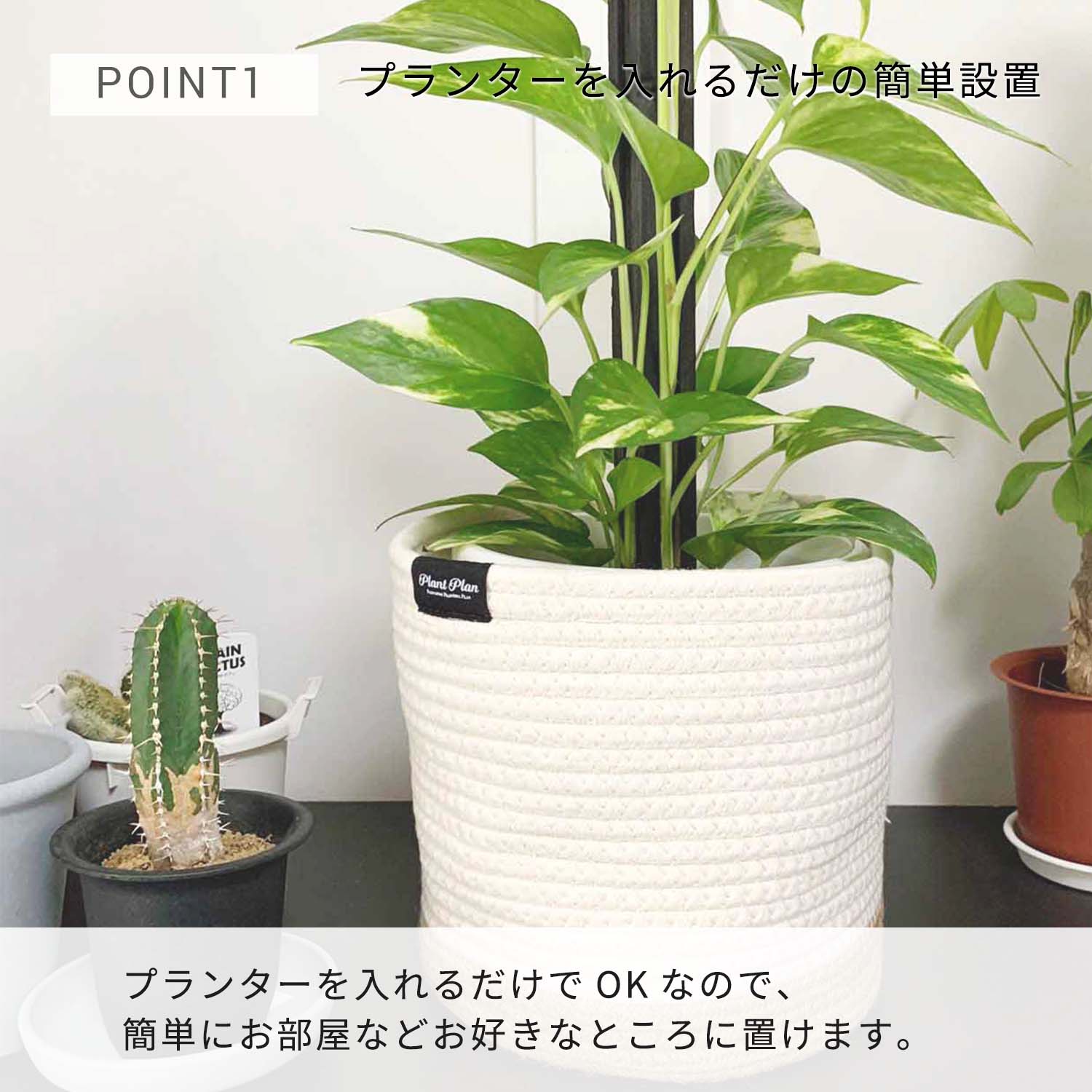 【50％OFF】Plant Plan プラントプラン プランターカバー ロープ M 植木鉢カバー 5...