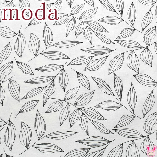 Moda　CREATE　柳の葉　11ホワイト系　モダ　11522-11　シーチング生地　(401)　(50cm以上10cm単位切り..