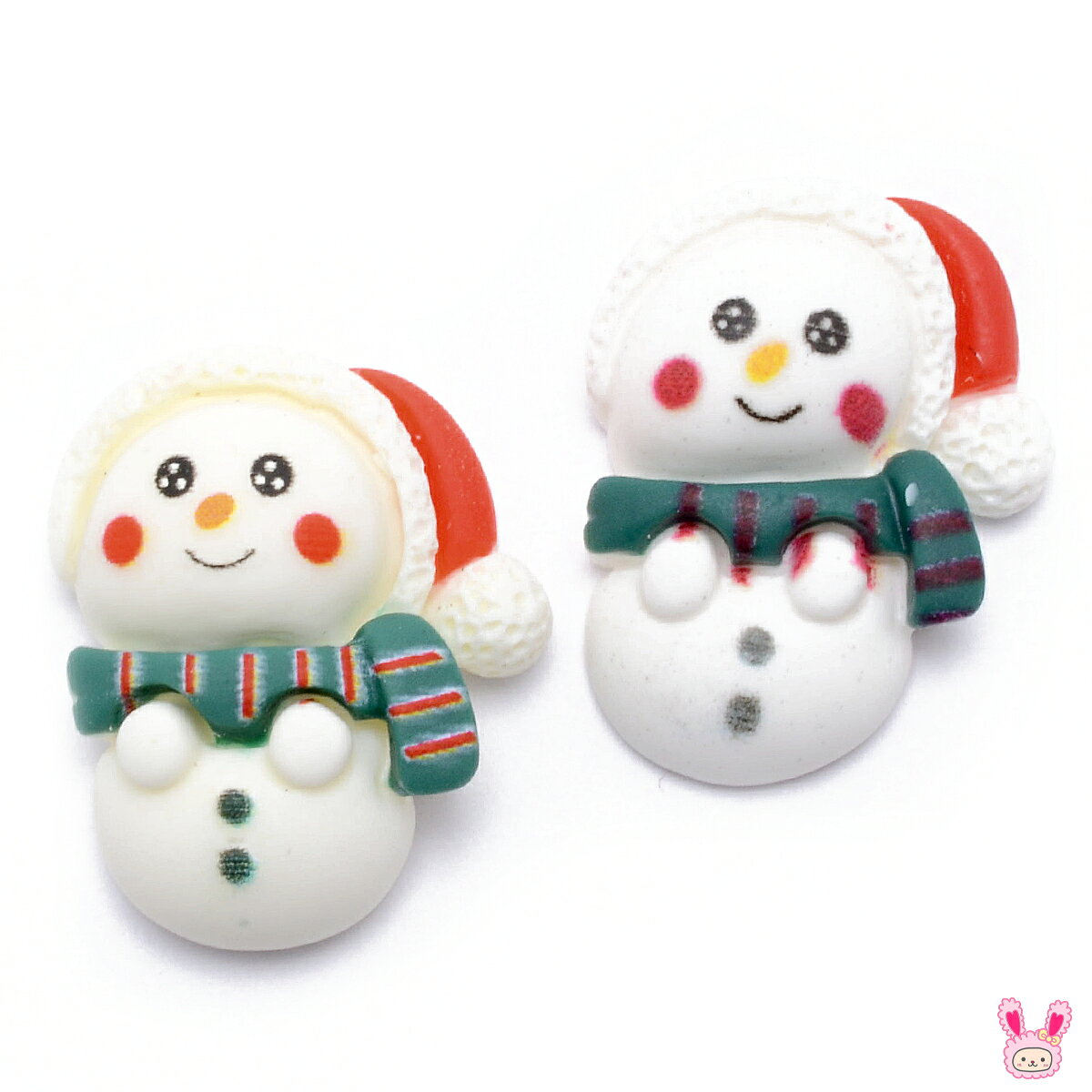 Rakuten - デコパーツ　ゆるかわ雪だるま　4個　クリスマス