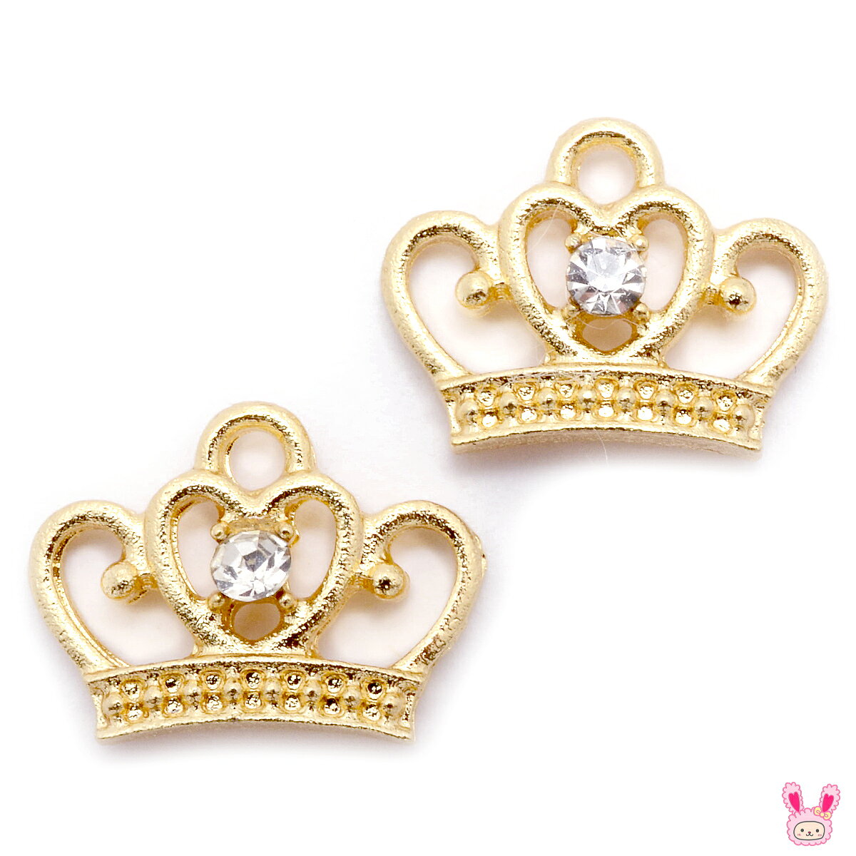 Rakuten - アクセサリーパーツ　プリンセスな王冠のミニチャーム　4個