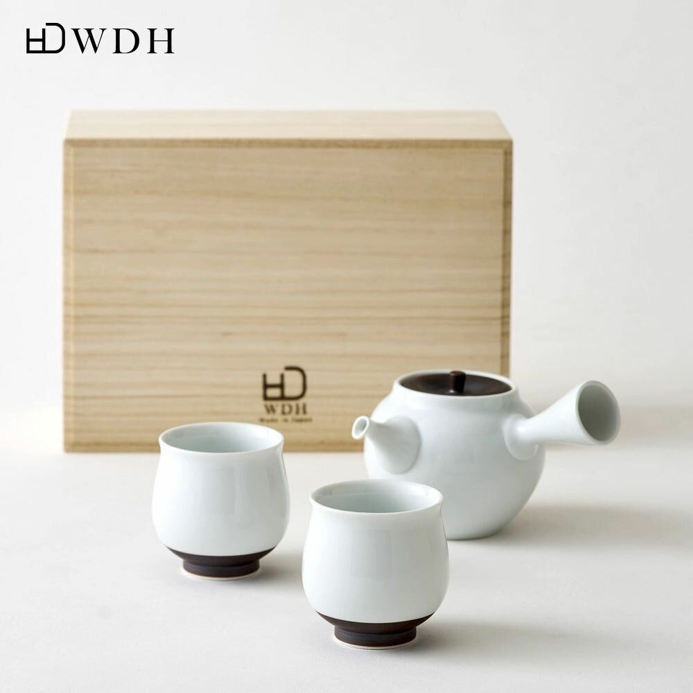WDH 茶器セット 急須 湯呑2個入り 桐箱入り 錆釉 日本製 贈答 工芸 ブラックフライデー クリスマス