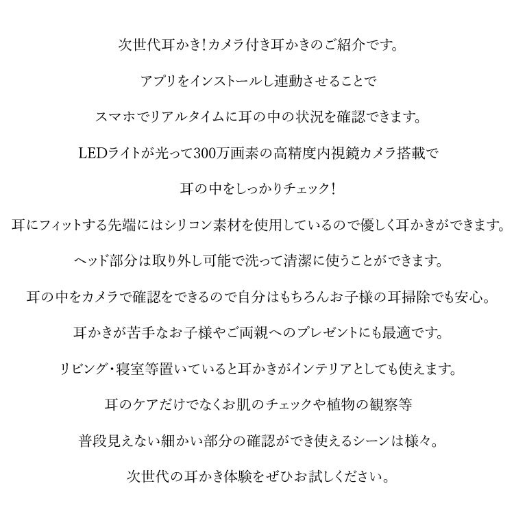 耳かき 軽量 カメラ付き LEDライト 充電式 イヤースコープ プレゼント 子供 便利グッズ 耳掃除 iPhone android ビーバード bebird M9PRO【あす楽対応】