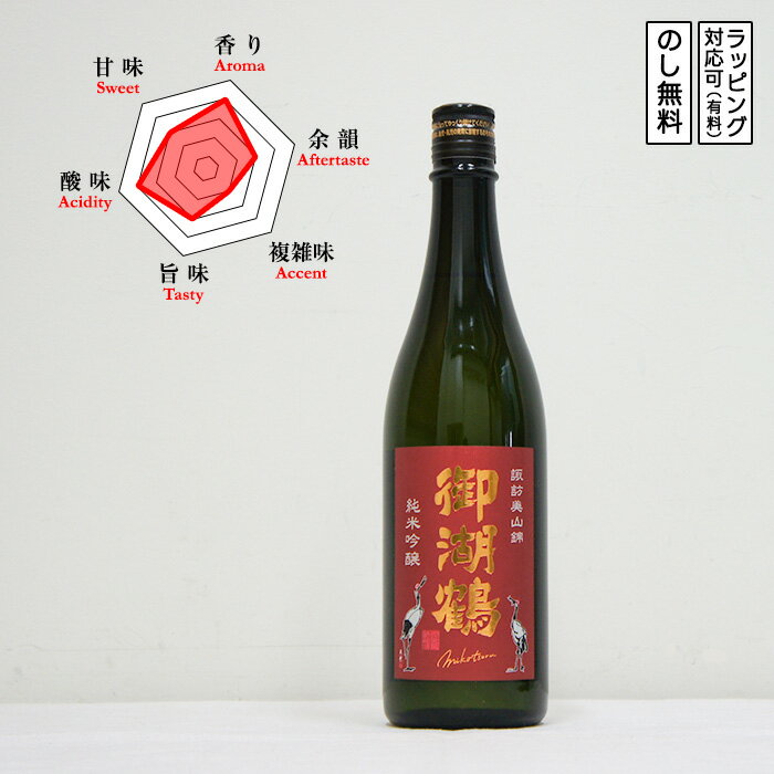 御湖鶴 日本酒 純米吟醸 諏訪美山錦 火入れ 720　Mikotsuru みこつる すわみやまにしき　(長野県/諏訪御湖鶴酒造場)