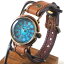 ARKRAFT（アークラフト）手作り腕時計“Addy Small” ローマ数字 プレミアムストラップ [AR-C-017-RO] 時計作家 新木秀和 ハンドメイド ウォッチ ハンドメイド腕時計 手作り時計 本革ベルト ターコイズブルー 青 ブルー クオーツ アナログ 日本製 国産