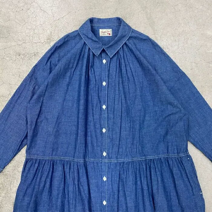 graphzero(グラフゼロ) ドロップワンピース ライトインディゴ レディース [La-DOP-0509-L-ID] 岡山 倉敷 児島 ジーンズ デニム クラシック フレンチ ヨーロッパ コットン100％ 青 赤 春 夏 秋 児島製 日本製 おしゃれ スモック オーバーシャツ ワンピース