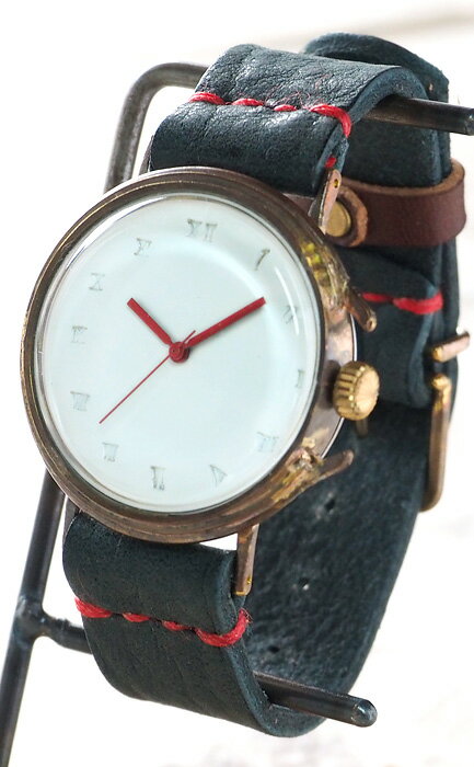 ipsilon（イプシロン） 手作り腕時計 seta Jumbo（セータ ジャンボ） ホワイト [seta-J-WH] 時計作家・ヤマダヨウコさんのハンドメイド ウォッチ・ハンドメイド腕時計 レディース 本革ベルト モダン アンティーク調 アナログ シンプル 見やすい 日本製 国産