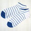 ORGANIC GARDEN（オーガニックガーデン) 藍のくつした ボーダー スニーカーソックス レディース [8-8222] 靴下の街・奈良県広陵町 ヤマヤさんのオーガニックコットンの靴下・ソックスブランド 綿 本藍染め 肌に優しい 日本製 国産