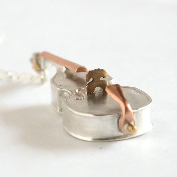 small right（スモールライト） 奏者のためのコントラバス ネックレス シルバー [SR-NL-12] アクセサリー作家・磯俊宏さんの手作りミニチュアアクセサリー・ハンドメイドジュエリー 楽器 かわいい 珍しい ネックレス ペンダント メンズ レディース 日本製 国産