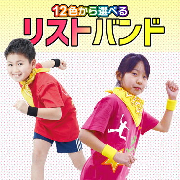 運動会 リストバンド 2個セット/応援 競技 イベント ダンス 演舞 小学生 小学校 低学年 子ども会 教室