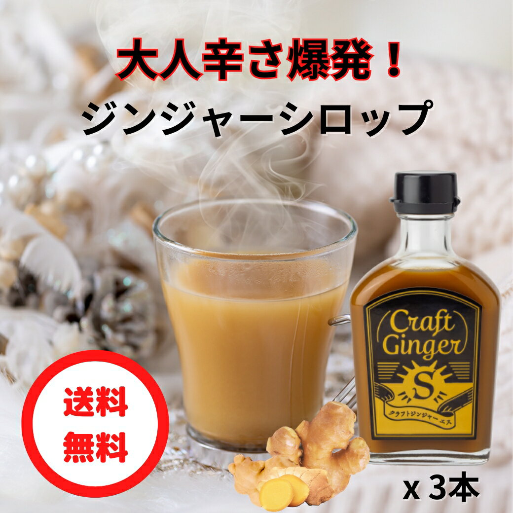 【LINE友だち登録クーポン】【お得なまとめ買い】Craft Ginger S 200ml×3 送料無料 ジンジャーシロップ 国産 無添加 生姜シロップ 簡単 希釈 炭酸 辛口 ジンジャーエール クラフトジンジャー しょうが ショウガ 生姜粉末 生姜湯 健康 温活 冷え性