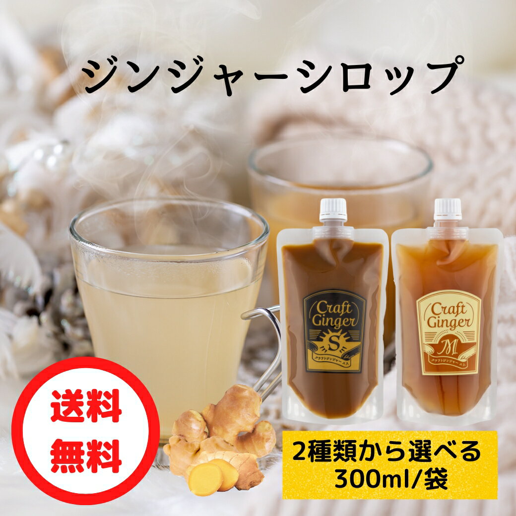 ＼お得な大容量タイプ／ Craft Ginger S or M 300ml 送料無料 簡易包装 ジンジャーシロップ 国産 無添加 選べる 生姜シロップ ジンジャーエール 生姜湯 温活 大容量 お得用 業務用 パウチ お買い得 買い回り ポイント消化