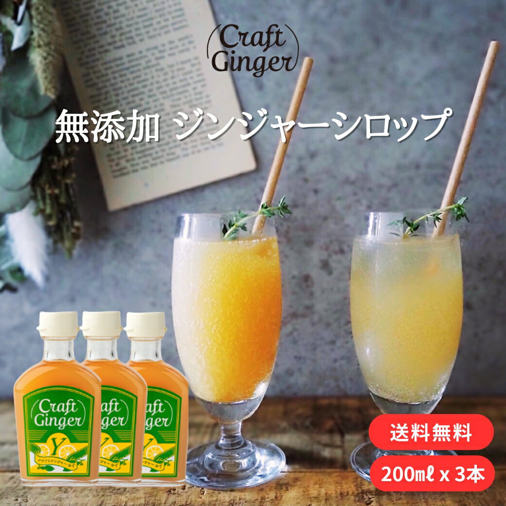  Craft Ginger Y (ゆず) 200ml × 3本 送料無料 ジンジャーシロップ 無添加 無着色 保存料不使用 生姜シロップ 希釈 炭酸 ジンジャーエール クラフトジンジャー 高知 生姜 ゆず ゆず湯 ゆず茶 簡単 温活