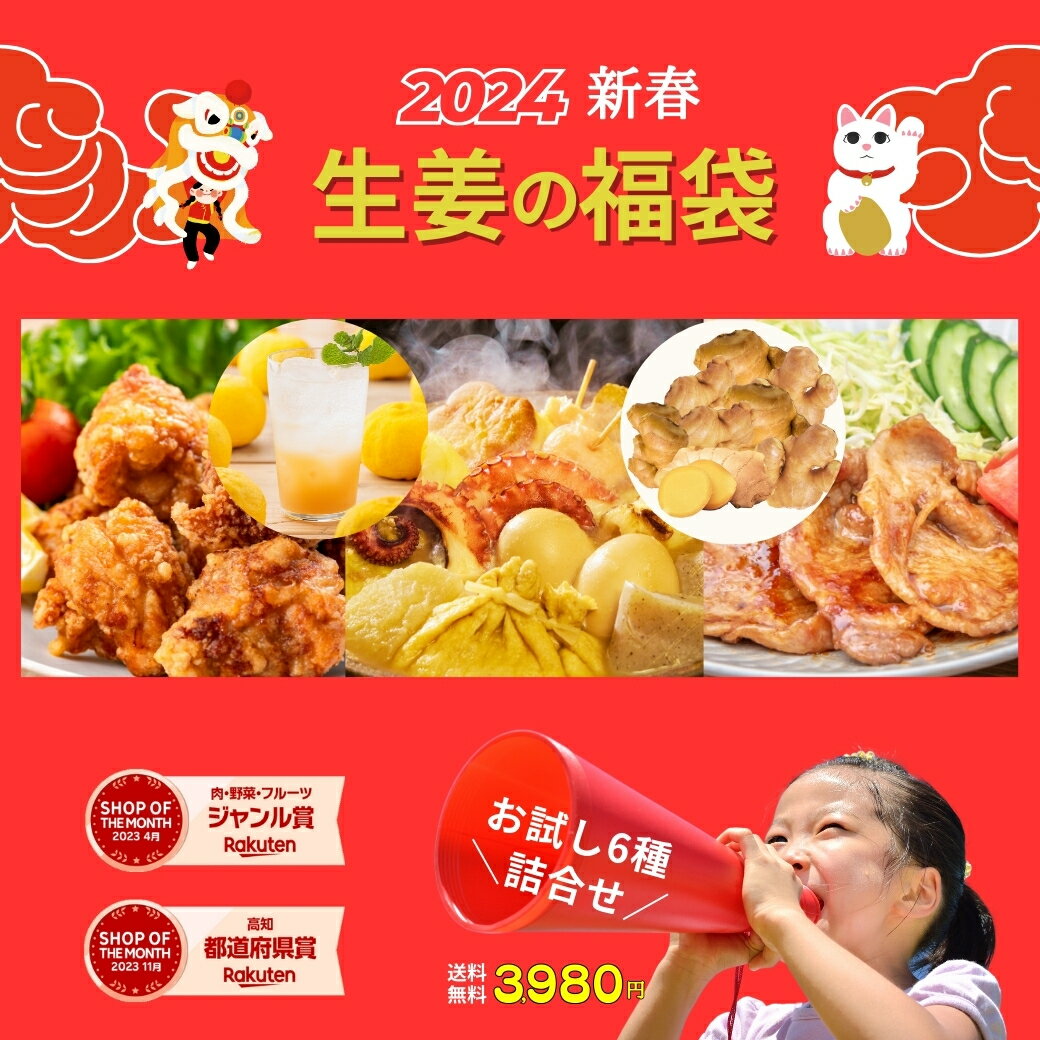 ＼完売必至の人気福袋！1/1(月) 10:00～販売開始！／ ● 【3種全フレーバーお試し】 国産 無添加 ジンジャーシロップ ● 【国産 無添加 濃さ450倍】ジンジャーパウダー ● 【100%生姜の食物繊維】ジンジャーファイバー ● 【究極の名脇役】 はちきん和風 生姜だしパックのサムネイル