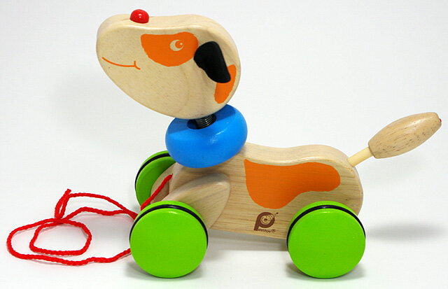 PINTOY プルトイ パピー 引っ張るおもちゃ 木のおもちゃ 車 引き車 木製玩具 名前入り 出産祝い 名入れ 赤ちゃん おもちゃ 木製 ピントイ
