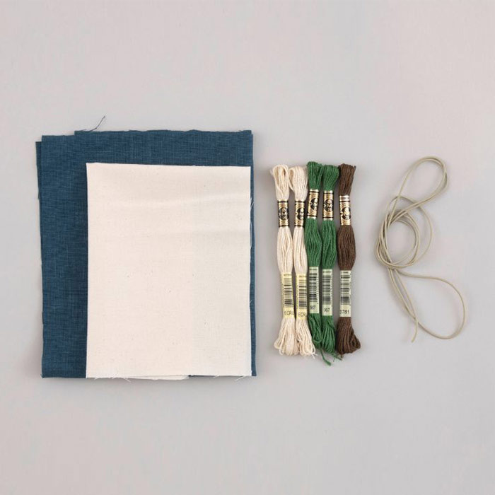 刺繍キット ｜ yulaさんのまちつき巾着 （ そよ風 ）｜ 巾着バッグ 刺しゅう 刺繍 ...