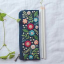 ポイント5倍:7/26 01:59まで 【 刺繍キット 】 yulaさんのペンケース ( ブルーム )|