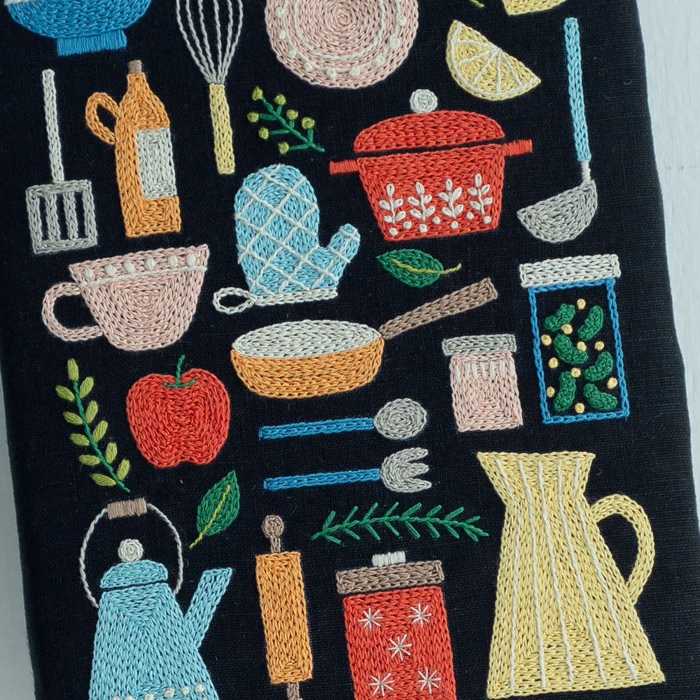 【ポイント5倍：3/4 20:00から】刺繍キット ｜ 『 yula の幸せの 刺繍』シリーズ サンプラー キッチン ｜ 刺しゅう フランス刺繍 手芸キット 手芸 キット 手作り ハンドメイド 手芸用品 ステッチ ハンドメイド 手作りキット 図案印刷済み 2