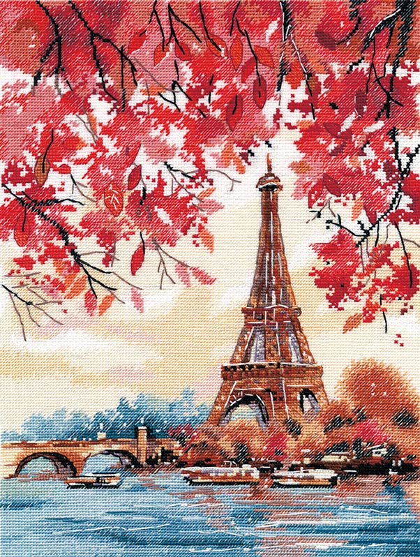 【 輸入 クロスステッチキット 】 刺繍キット OVEN オーブン社 パリのロマンス ｜ 刺しゅう 刺繍 ステッチ ししゅう 刺繍 キット 手芸 キット 手作り ハンドメイド 手芸用品 インテリア おしゃれ 世界 クロスステッチ 風景