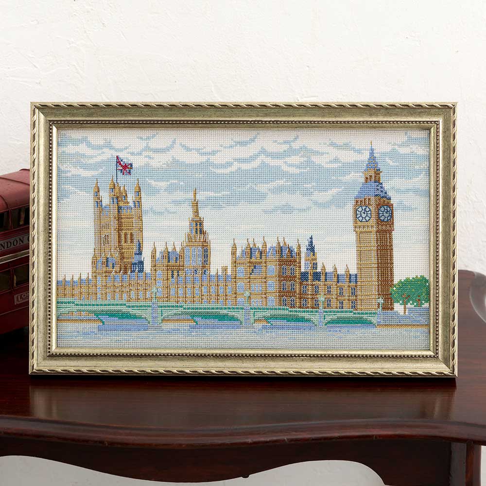 刺繍キット ｜フレーム付き クロスステッチ キット イギリス ウェストミンスター宮殿 ｜ 刺繍 手芸 キット 手芸キット 手作り ハンドメイド お花 刺しゅう ししゅう グッズ 風景