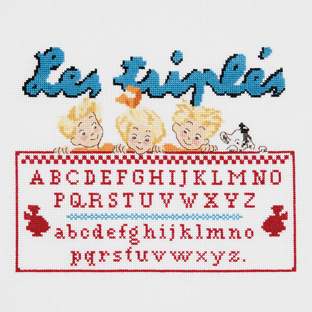【6/15限定 ポイント2倍】 クロスステッチキット ｜ 刺繍キット Les triple クロスステッチキット みつごちゃんサンプラー ｜ 刺しゅう 刺繍 ステッチ ししゅう 刺繍 キット 手芸 キット 手芸キット 手作り ハンドメイド 手芸用品 フランス パリ