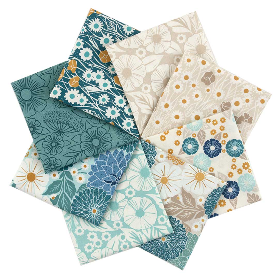 生地 カットクロスセット ｜ USA コットン カットクロス 生地セット フィールド・オブ・フラワーズ8枚セット［グリーン系］ 40×35cm ｜ 布 ソーイング プリント おしゃれ 手作り はぎれ 手芸用 パッチワーク 布セット ハンドメイド