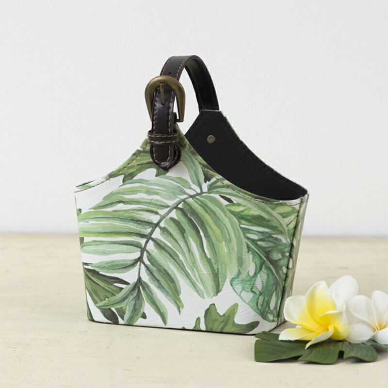 樂天商城 - 完成品 ｜ミニバッグ ボタニカル ｜ 収納ボックス バッグ型 ボタニカル柄 合成皮革 インテリア おしゃれ