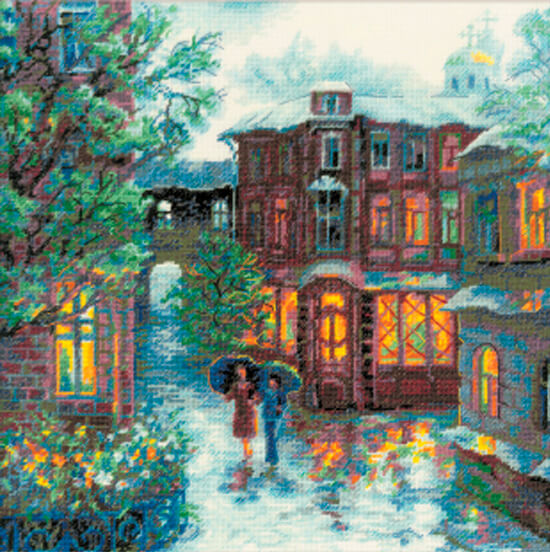 【 輸入 クロスステッチキット 】 刺繍キット RIOLIS 社 レイニーサマー ｜ 刺しゅう 刺繍 ステッチ ししゅう 手芸 キット 手芸キット 手作り ハンドメイド 手芸用品 インテリア おしゃれ 世界 クロスステッチ 風景