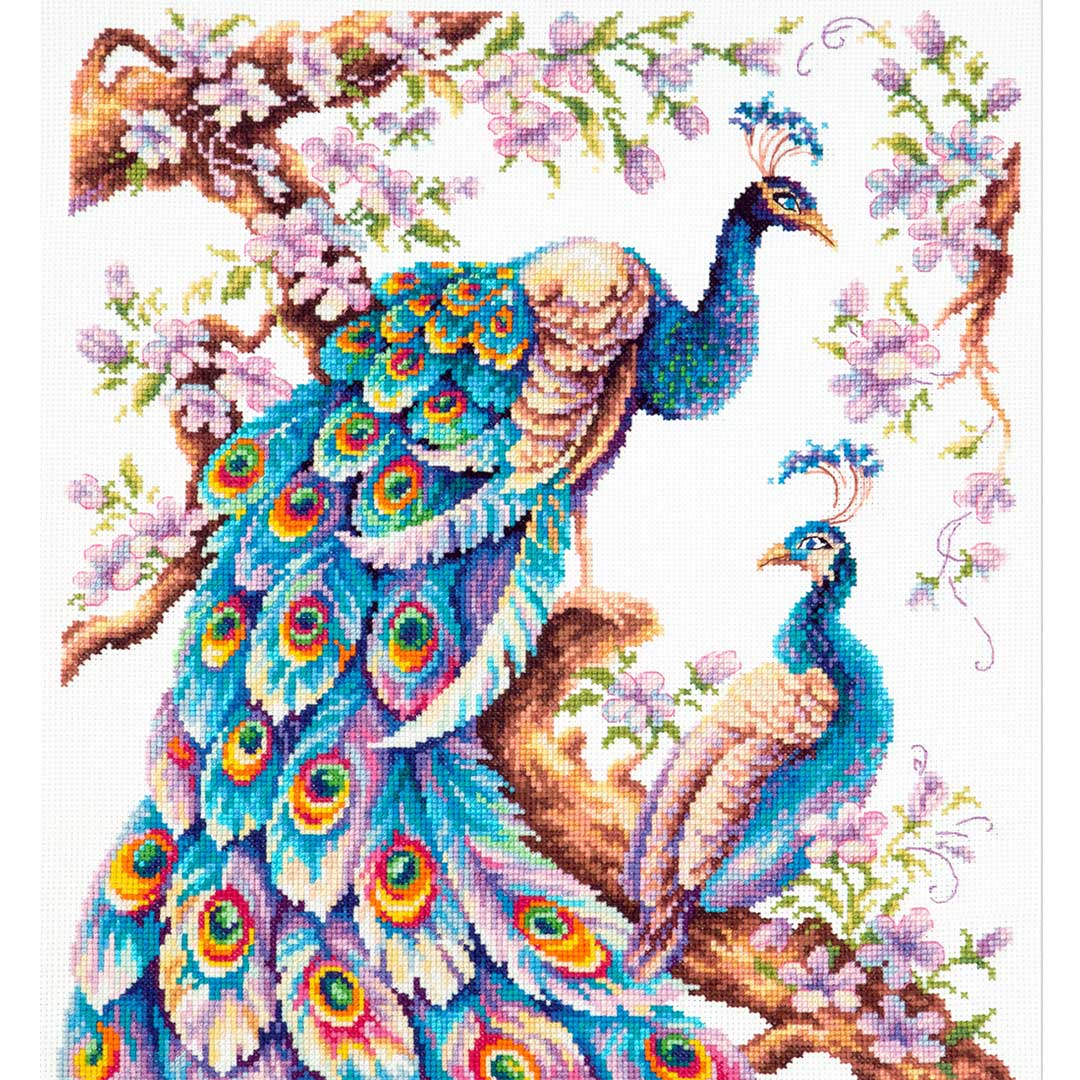【 輸入 クロスステッチキット 】 刺繍キット Magic Needle 社 孔雀 ｜ 刺しゅう 刺繍 ステッチ ししゅう 刺繍キット 手芸 手芸キット 手作り ハンドメイド 手芸用品 インテリア おしゃれ 世界 クロスステッチ 輸入 花 鳥