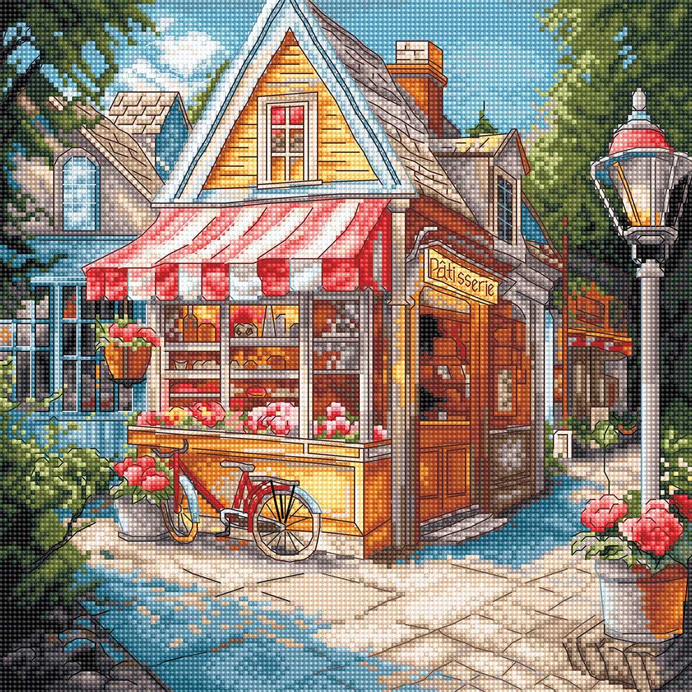【 輸入 クロスステッチキット 】 刺繍キット LETISTITCH社 パティスリー ｜ 刺しゅう 刺繍 ステッチ ししゅう 手芸 キット 手芸キット 手作り ハンドメイド 手芸用品 世界 クロスステッチ 輸入 庭 風景 花 家