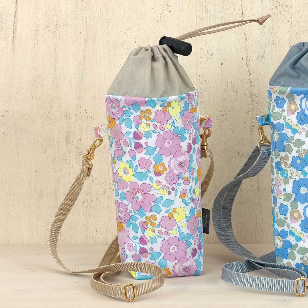樂天商城 - 完成品 ｜ぺットボトルポーチ（ピンク） ｜ ペットボトルポーチ 内側 アルミ蒸着シート ひも 開け閉め ボトル形状 対応