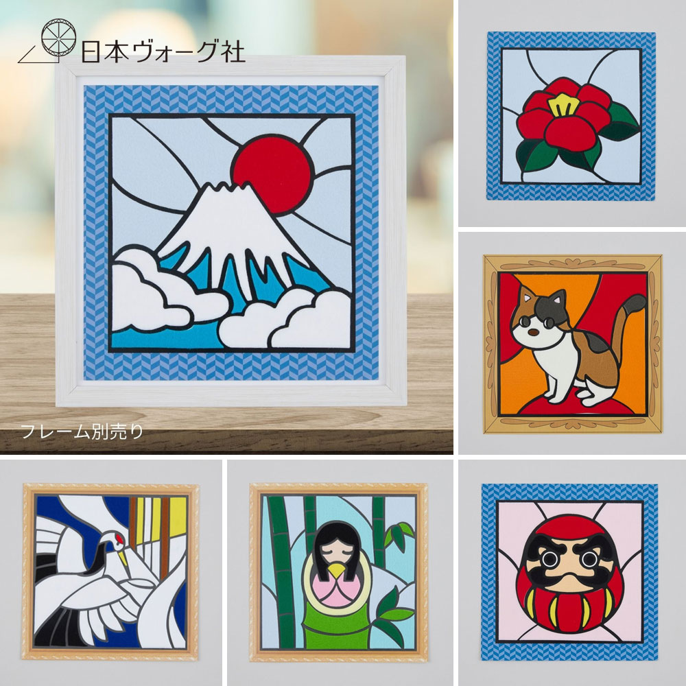 フェルトの貼り絵パズル 手軽に楽しく脳のトレーニングになるフェルトの貼り絵パズル。 脳の活性化に最適です。 説明書に従ってパズルのように貼っていきます。指先の運動、集中力の向上、脳の活性化にいいので小さいお子様やご高齢の方におススメです。 フェルトパーツの裏面がシール仕様になっており、のりづけなどの準備がいらず、ハサミも不要でどなたでも簡単に完成させることができます。フェルトパーツは型抜き済になっているので、一部つながった部分をシートから切り離すだけ。貼る直前に切り離すことで、パーツを紛失しにくく工夫されています。 ふじ つばき ねこ だるま かぐや姫 鶴のおんがえし お届けキット 【出来上がりサイズ】 約18.4cm×18.4cm 【内容】 台紙、型抜きフェルトシート作り方説明書 【素材・材質】 台紙＝紙、フェルト＝ポリエステル （商品カテゴリ）手芸 キット 手芸キット 手作り 手づくり ハンドメイド 手芸用品 材料 インテリア かわいい 素敵 おしゃれ 趣味 プレゼント ギフト クラフト ものづくり モノづくり 手仕事 趣味 ホビー 母の日 大人向け handmade クラフトキット