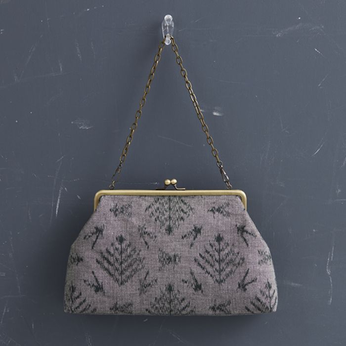 【説明書付き】 初心者向け 久留米絣で作る［C］カンつき口金のミニバッグ ソーイングセット ソーイングセット大人 ソーイングキット 裁縫 裁縫セット