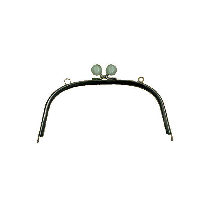 玉付き口金 鉄・アクリル シルバー 10.5×18cm 玉サイズ16mm INAZUMA イナズマ 持ち手 持ち 手[BK-1875S]