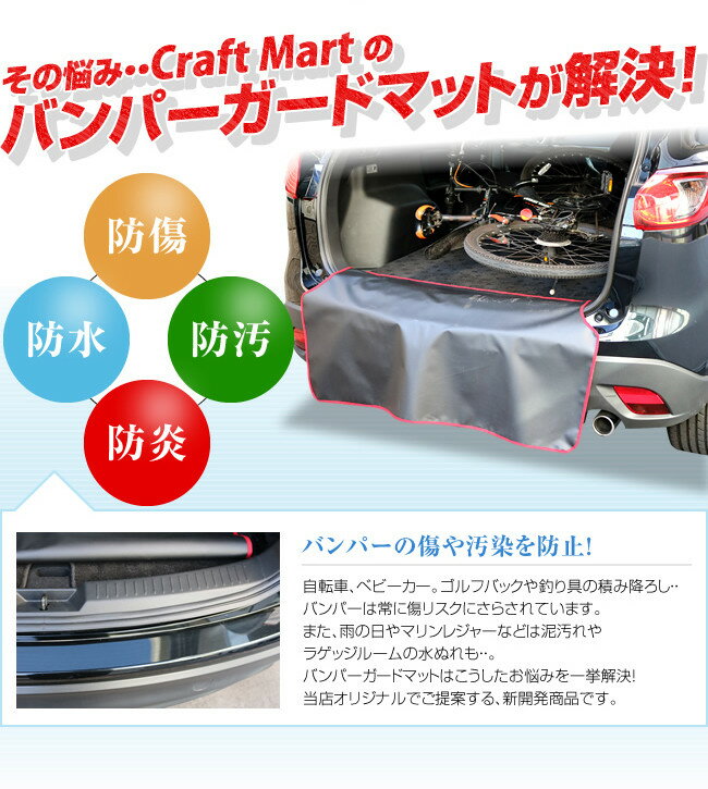 バンパーガードマット スバル フォレスター SJ5.G専用 傷防止キャンプ用品 ゴルフバッグ 釣り道具 スノーボード スキー サーフィン 自転車 ベビーカー 仕事道具 商品の積み降ろし時の小傷をガードチョット一息腰掛けにも便利なイスに早変わり