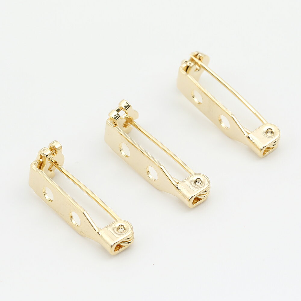即日発送！ブローチピン 14KGPゴールドメッキ 色褪せにくい サイズ 約4.5×21mm 2個入り ゴールドカラー 回転式ブローチピン 造花ピン