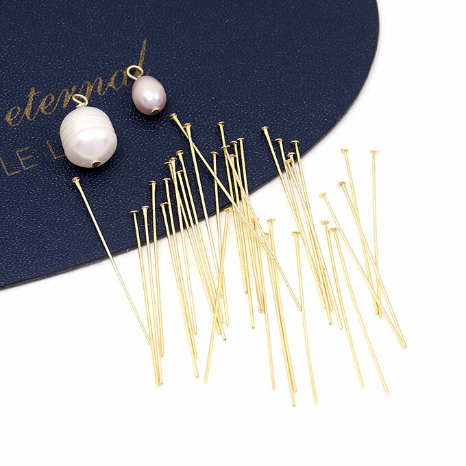 即日発送！Tピン 14KGPゴールドメッキ色褪せにくい サイズ 15個入り ゴールドカラー つなぎパーツ