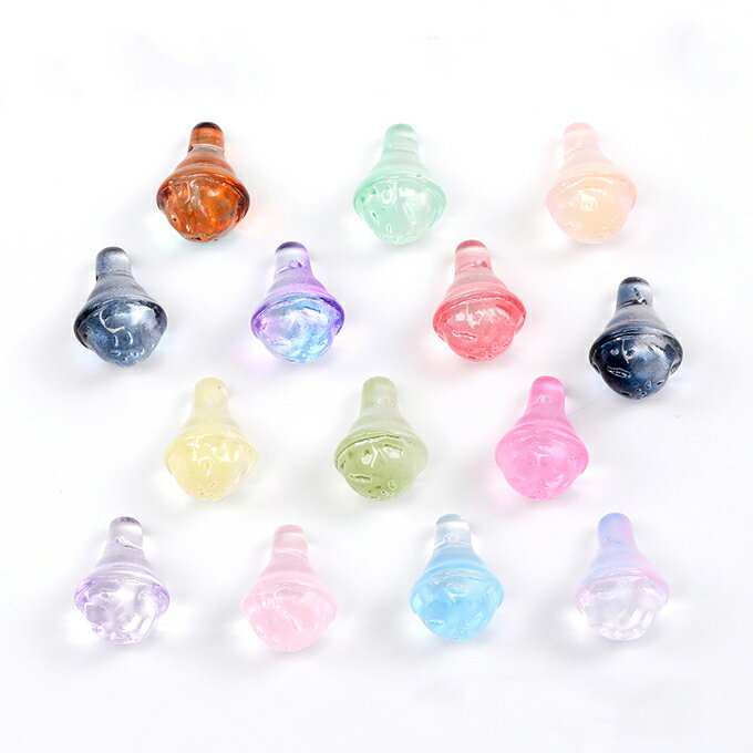 即日発送！ソフトクリームガラスビーズ 12×17mm