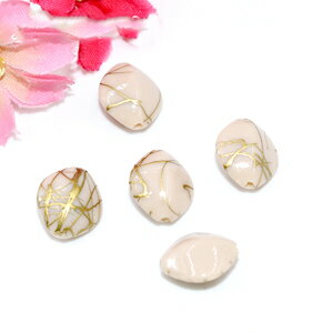 即日発送！アクリルビーズ カーキアンティークゴールド ホースアイ 12×13mm【20ヶ】