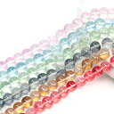 即日発送!ガラスビーズ 連売り ガラス連ビーズ 丸玉ガラスビーズ ラウンドビーズ ラメ入り 穴あり 約10mm (1連約80粒)(3)
