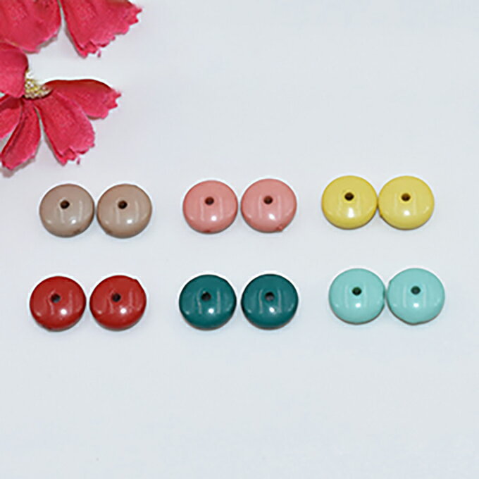 即日発送！カラーアクリルビーズ ソロバン 4×10mm【30ヶ】