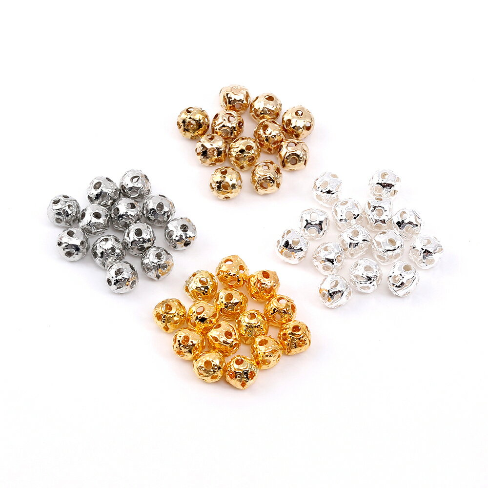 即日発送！最安値挑戦中！透かしボール すかしビーズ メタルビーズ メタルボール 4mm（200ヶ）