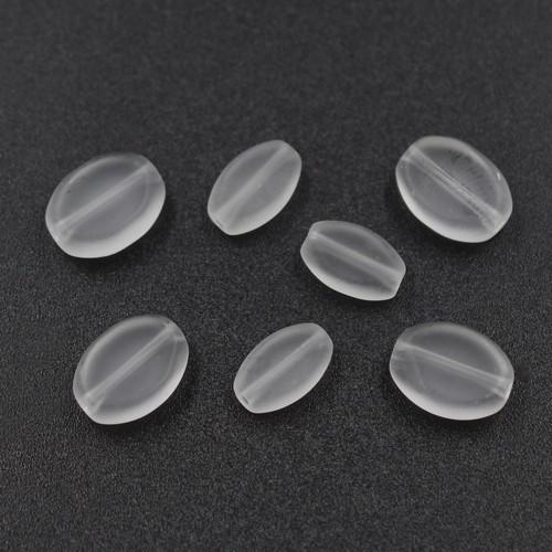 即日発送！スクラブガラスビーズ 直穴 オーバル 透明色 ビーズパーツ