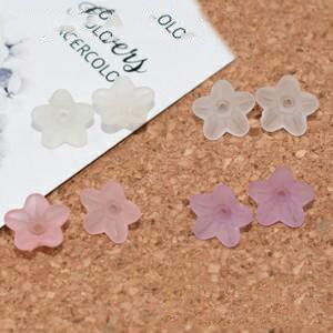 即日発送！アクリルパーツ スクラブ アサガオ 5×9mm【30ヶ】